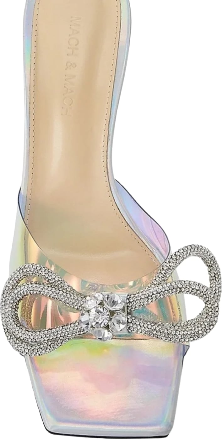 Mach & Mach Double Bow Iridescent Mules