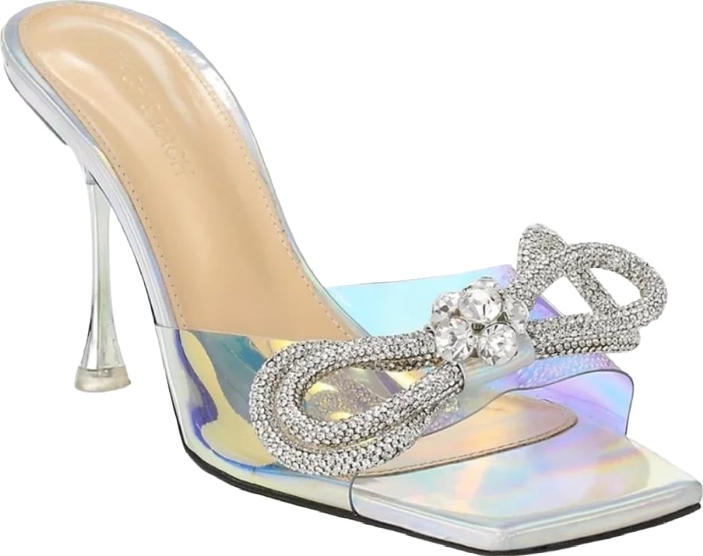 Mach & Mach Double Bow Iridescent Mules