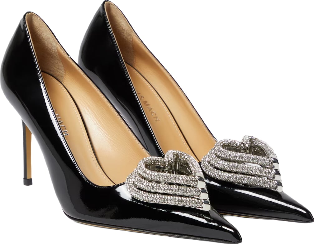 Mach & Mach Triple Heart Patent Pumps Black