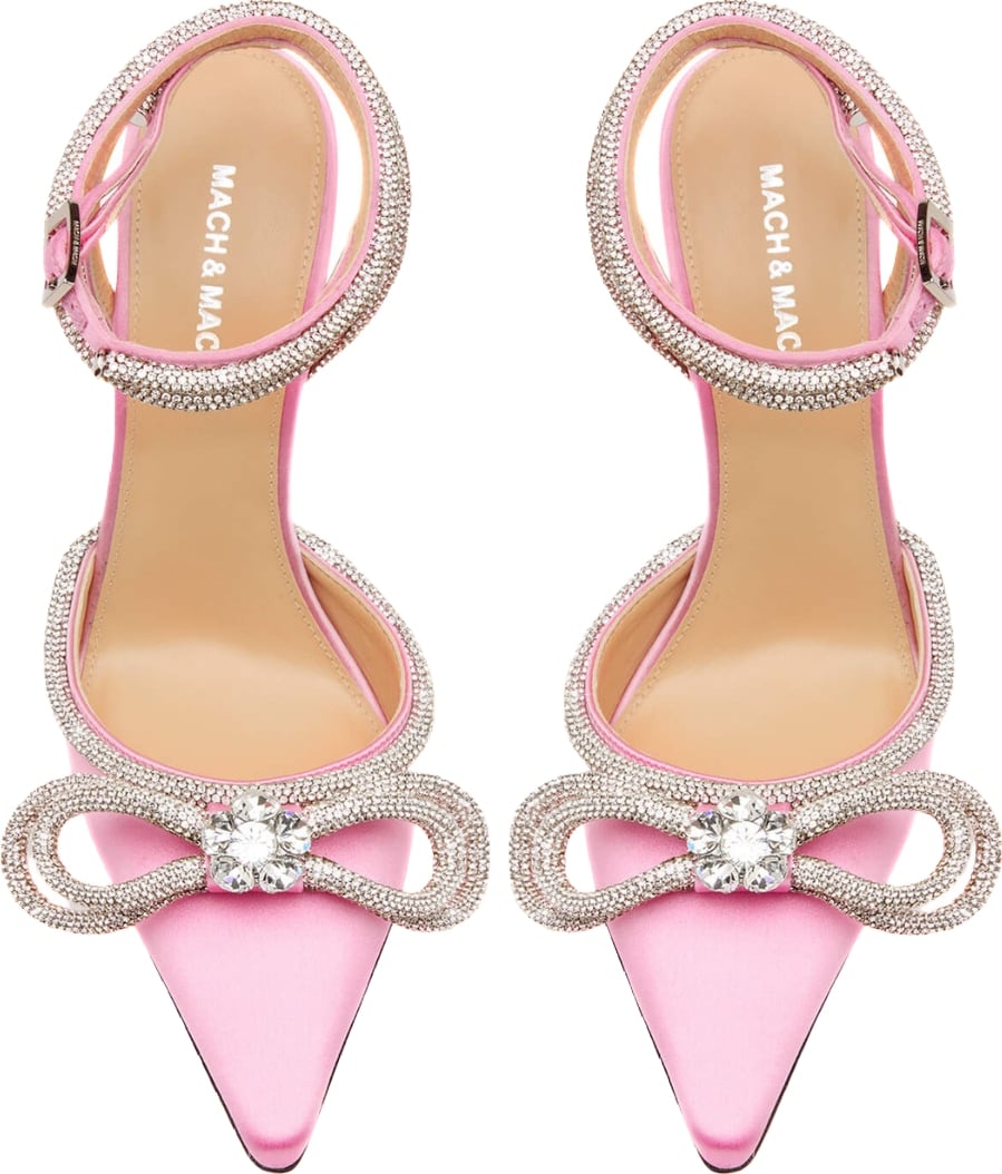 Mach & Mach Double Bow Satin Pumps Pink