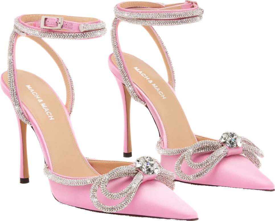 Mach & Mach Double Bow Satin Pumps Pink