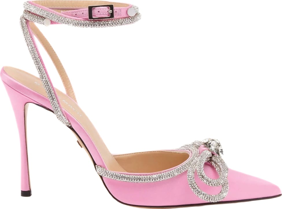 Mach & Mach Double Bow Satin Pumps Pink