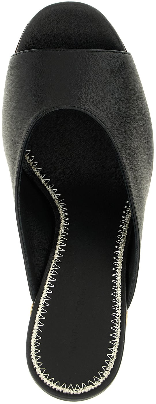 Magda Butrym Black Calfskin Wedge Sandals