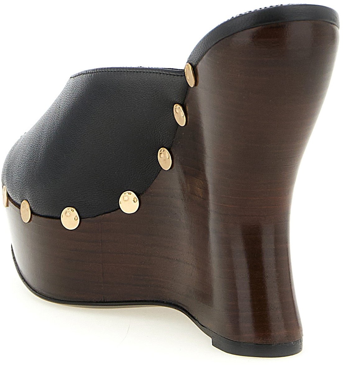 Magda Butrym Black Calfskin Wedge Sandals