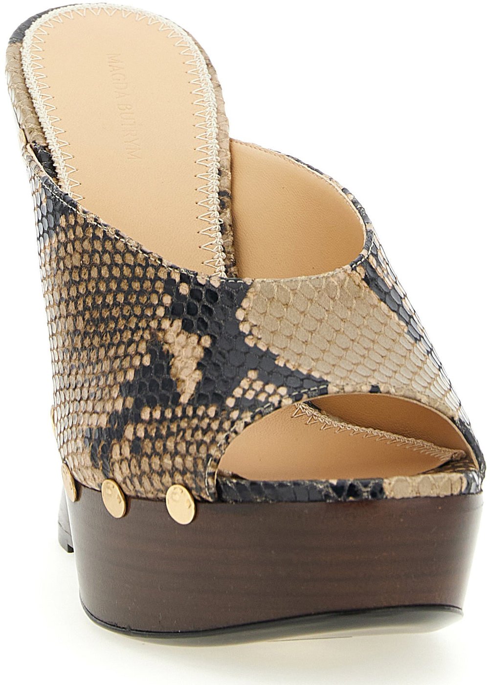 Magda Butrym Brown Calfskin Wedge Sandals