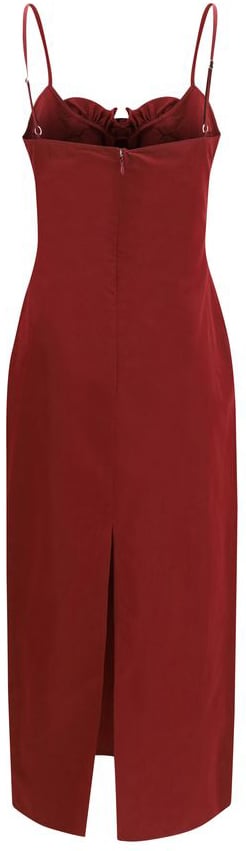 Magda Butrym Bordeaux Cotton Cocktail Dress