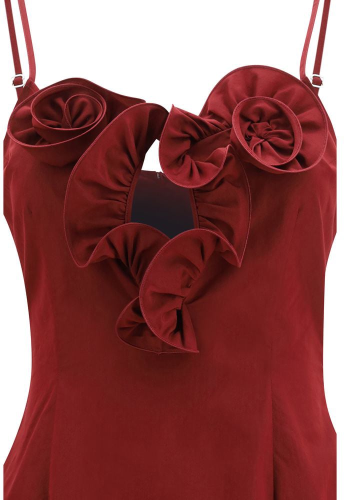 Magda Butrym Bordeaux Cotton Cocktail Dress