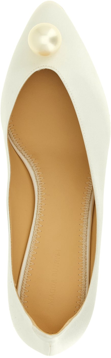 Magda Butrym White Viscose Mid Heel Pumps
