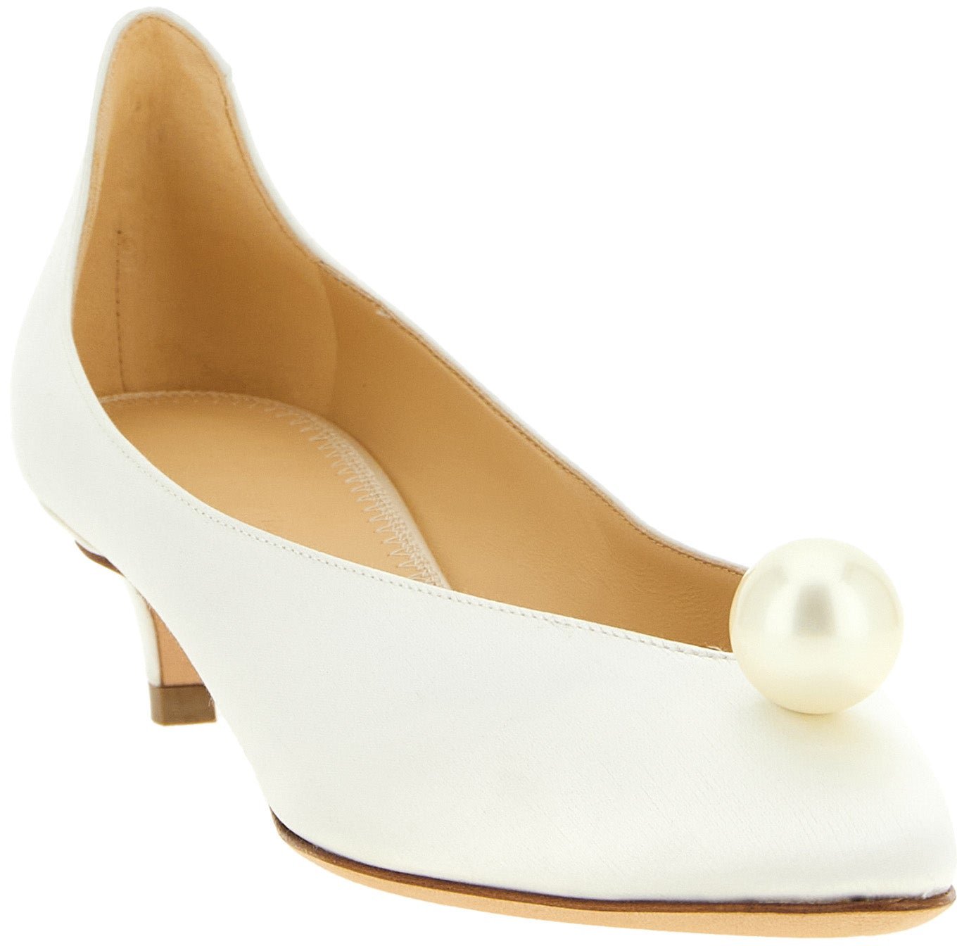 Magda Butrym White Viscose Mid Heel Pumps