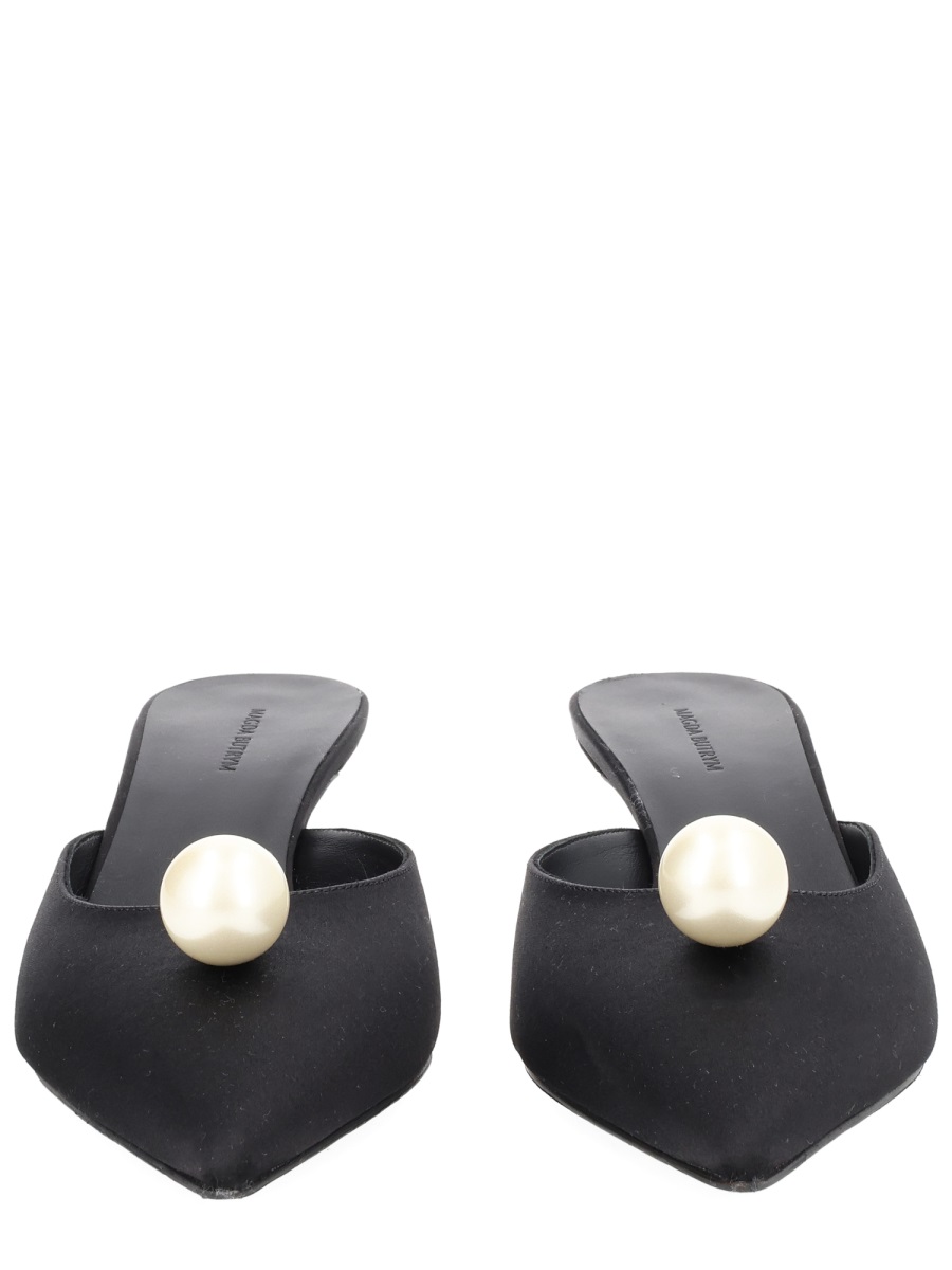 Silk Pearl Embellished Kitten Mules