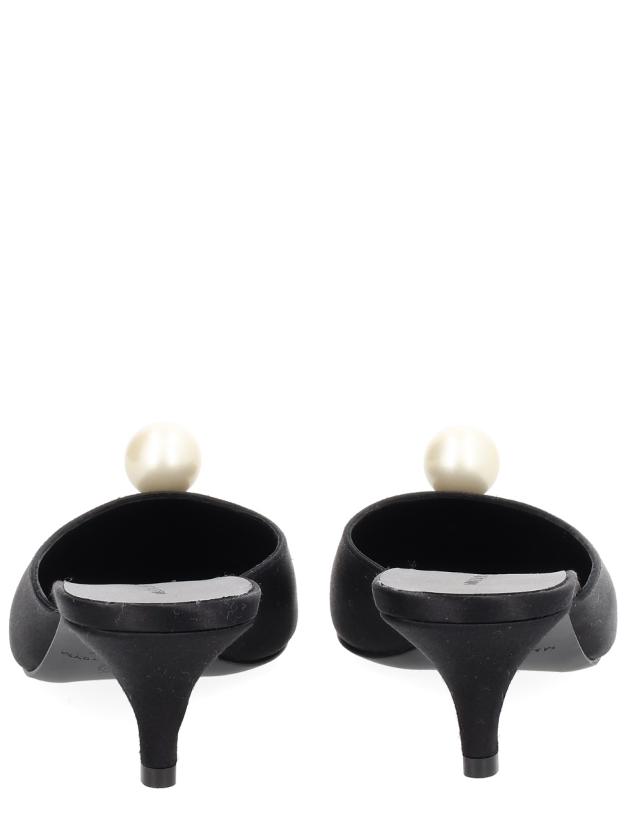 Silk Pearl Embellished Kitten Mules