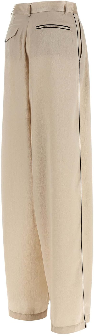 MAISON JEJIA Beige Polyester Casual Pants