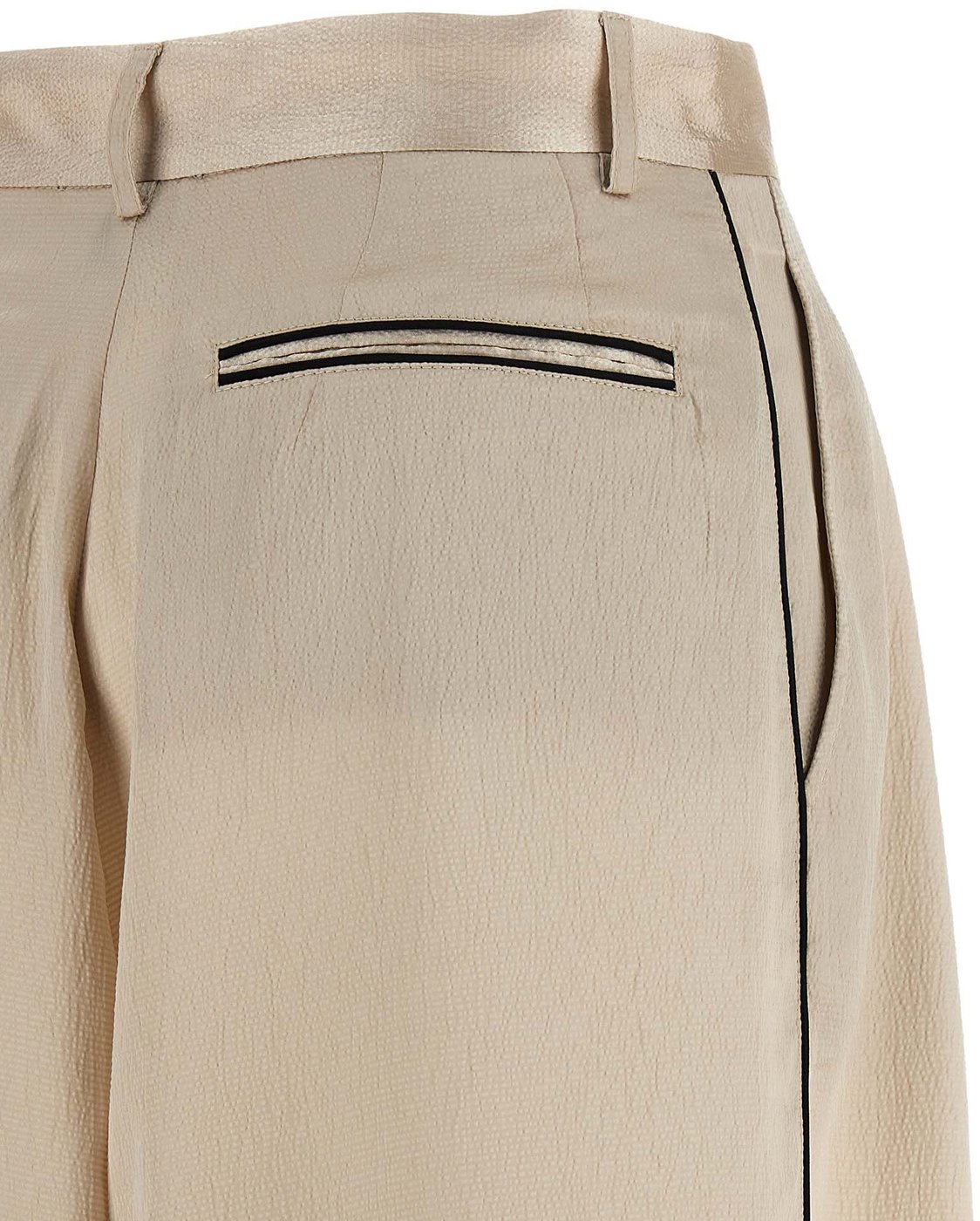 MAISON JEJIA Beige Polyester Casual Pants