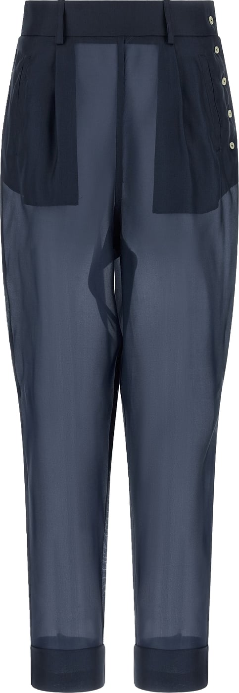 MAISON JEJIA Blue Silk Casual Pants