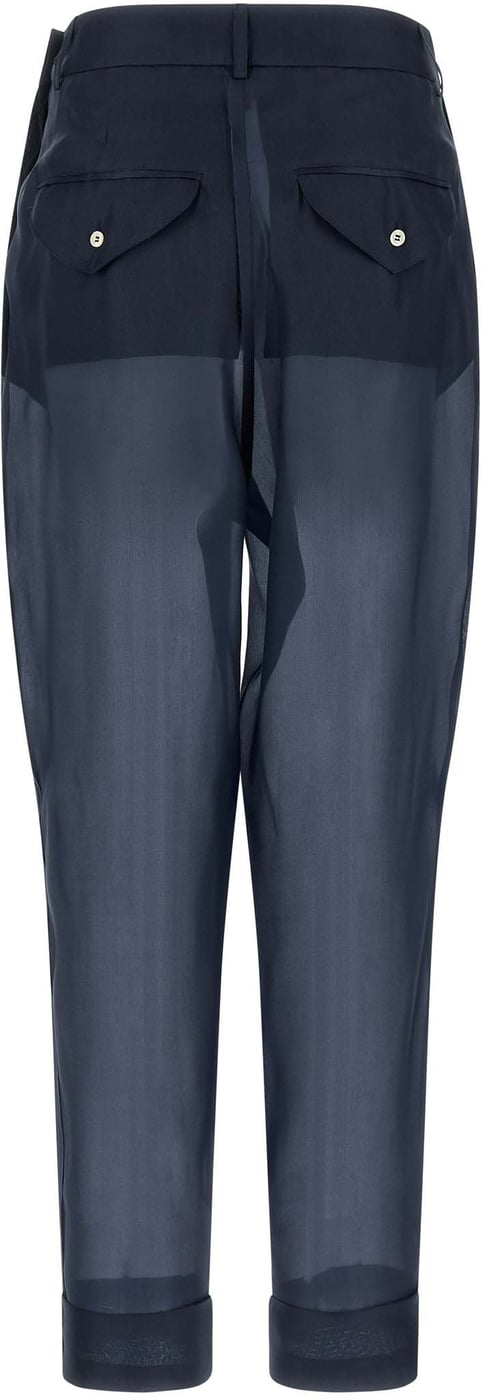 MAISON JEJIA Blue Silk Casual Pants