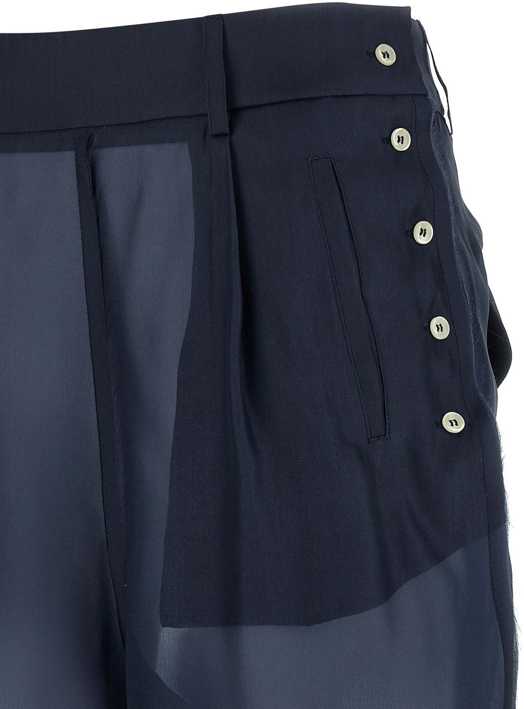 MAISON JEJIA Blue Silk Casual Pants