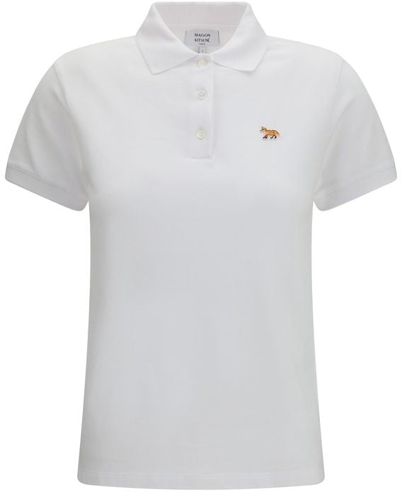 Maison Kitsuné White Cotton Polo Shirt