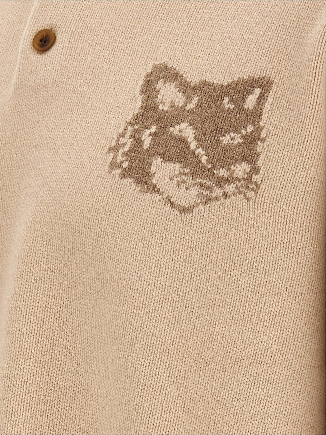 Maison Kitsuné Beige Wool Cardigan