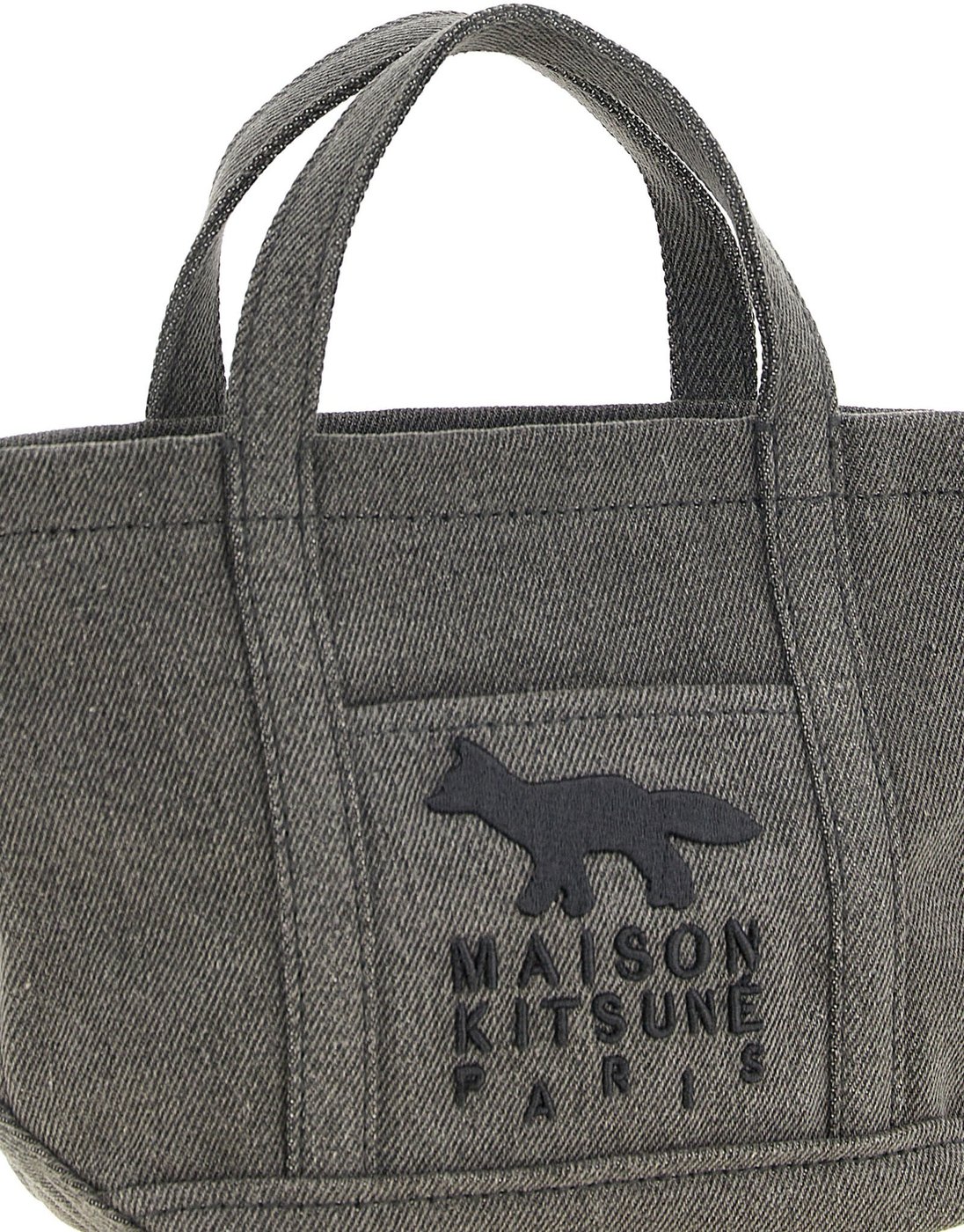 Maison Kitsuné Gray Cotton Tote Bag