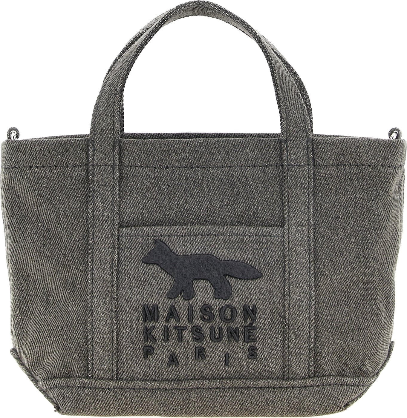 Maison Kitsuné Gray Cotton Tote Bag