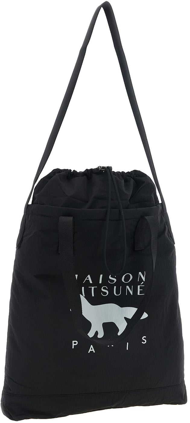 Maison Kitsuné Black Nylon Tote Bag