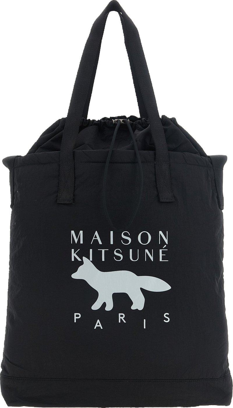 Maison Kitsuné Black Nylon Tote Bag