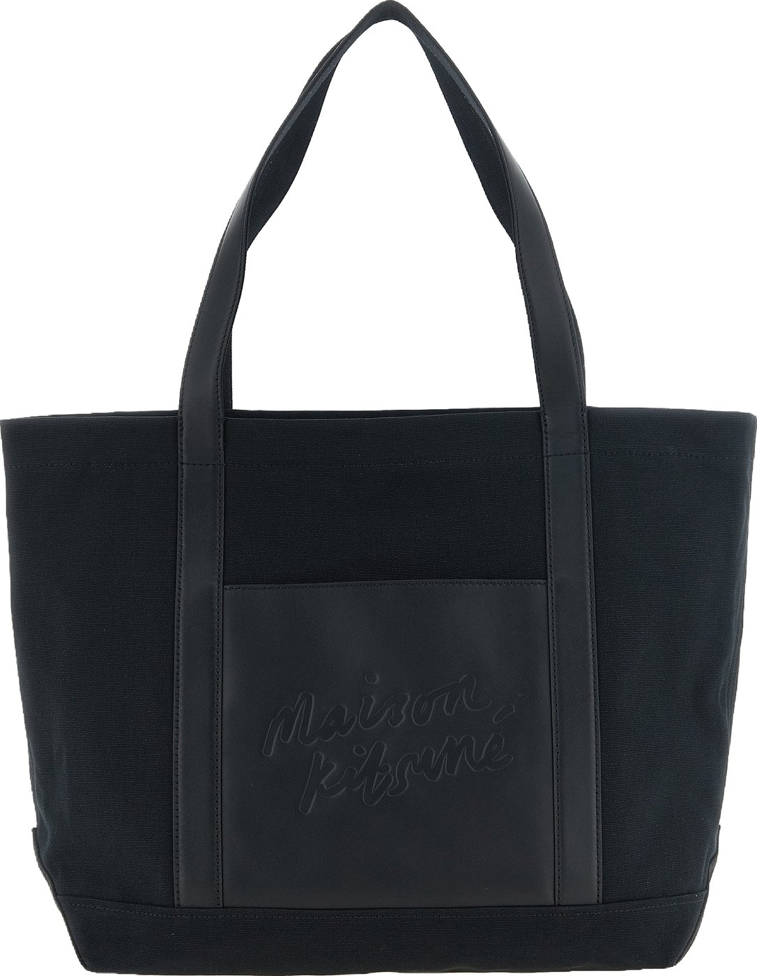 Maison Kitsuné Black Cotton Tote Bag