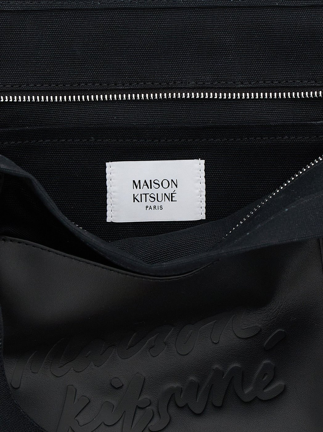Maison Kitsuné Black Cotton Tote Bag