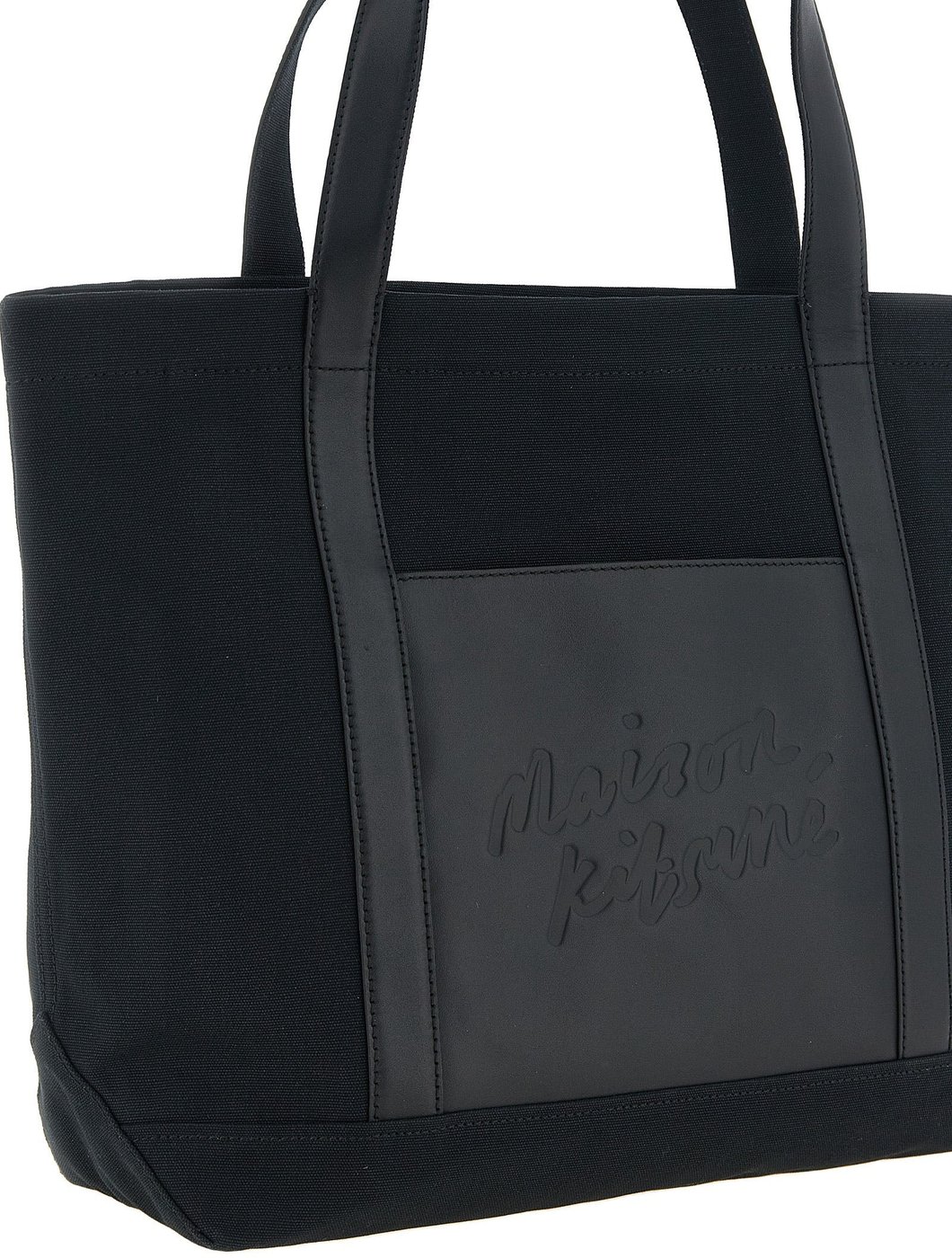 Maison Kitsuné Black Cotton Tote Bag