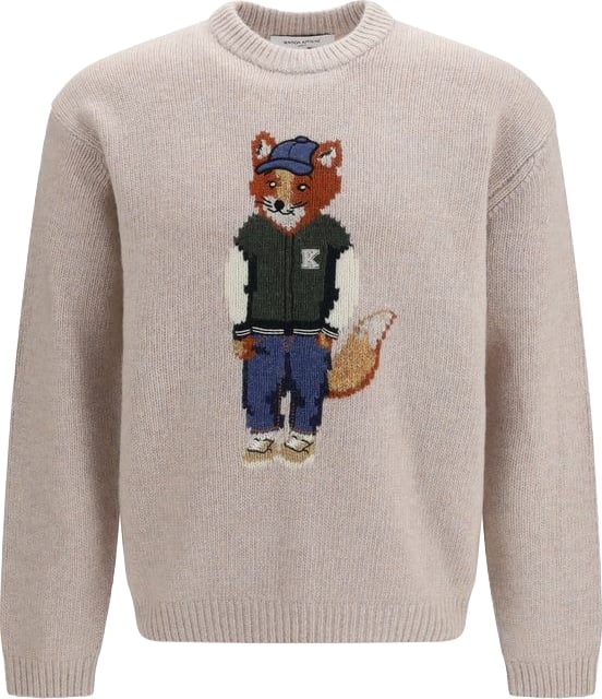 Maison Kitsuné Beige Wool Oves Aries Sweatshirt