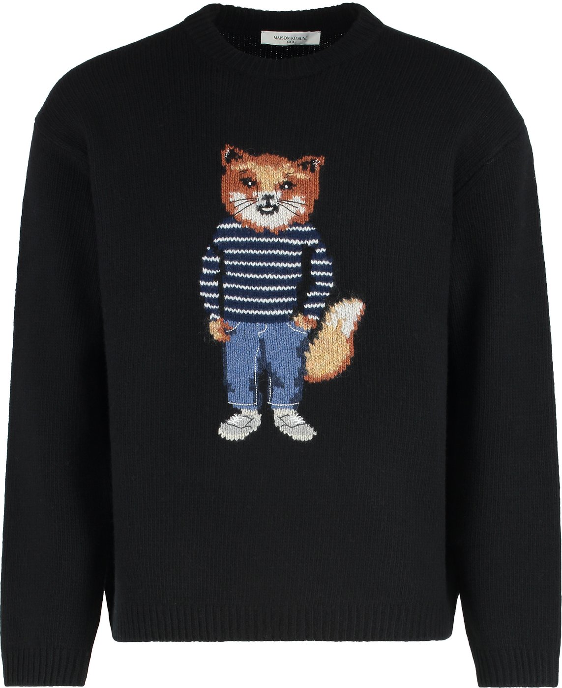 Sweater with round neck in wool