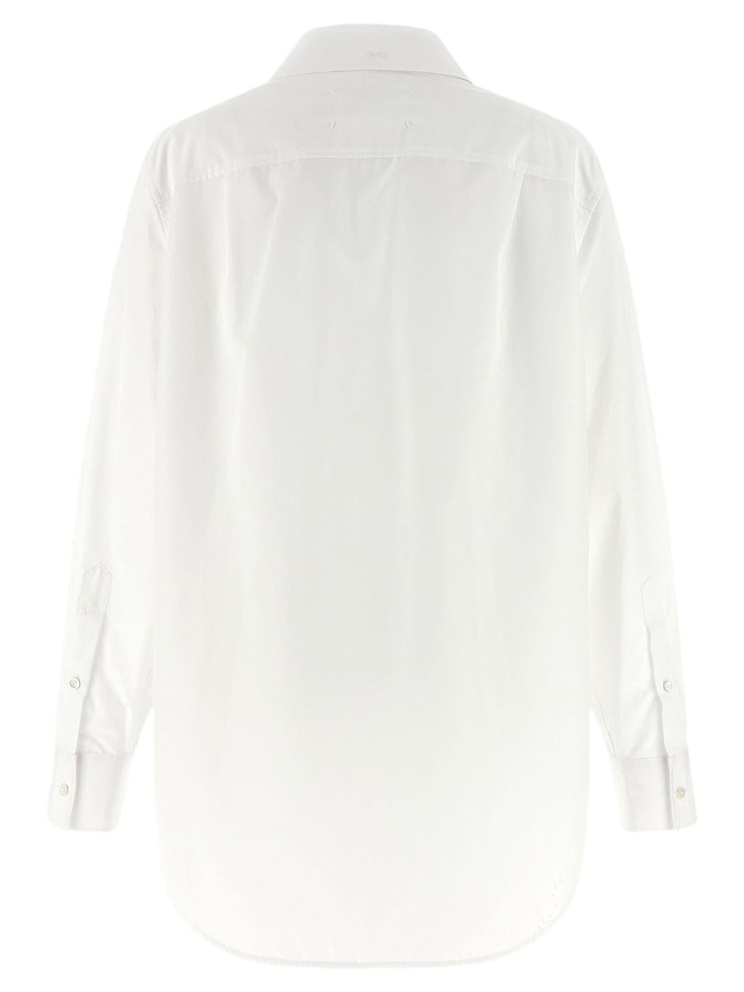 Cotton Poplin Shirt with Tucked-In Collar