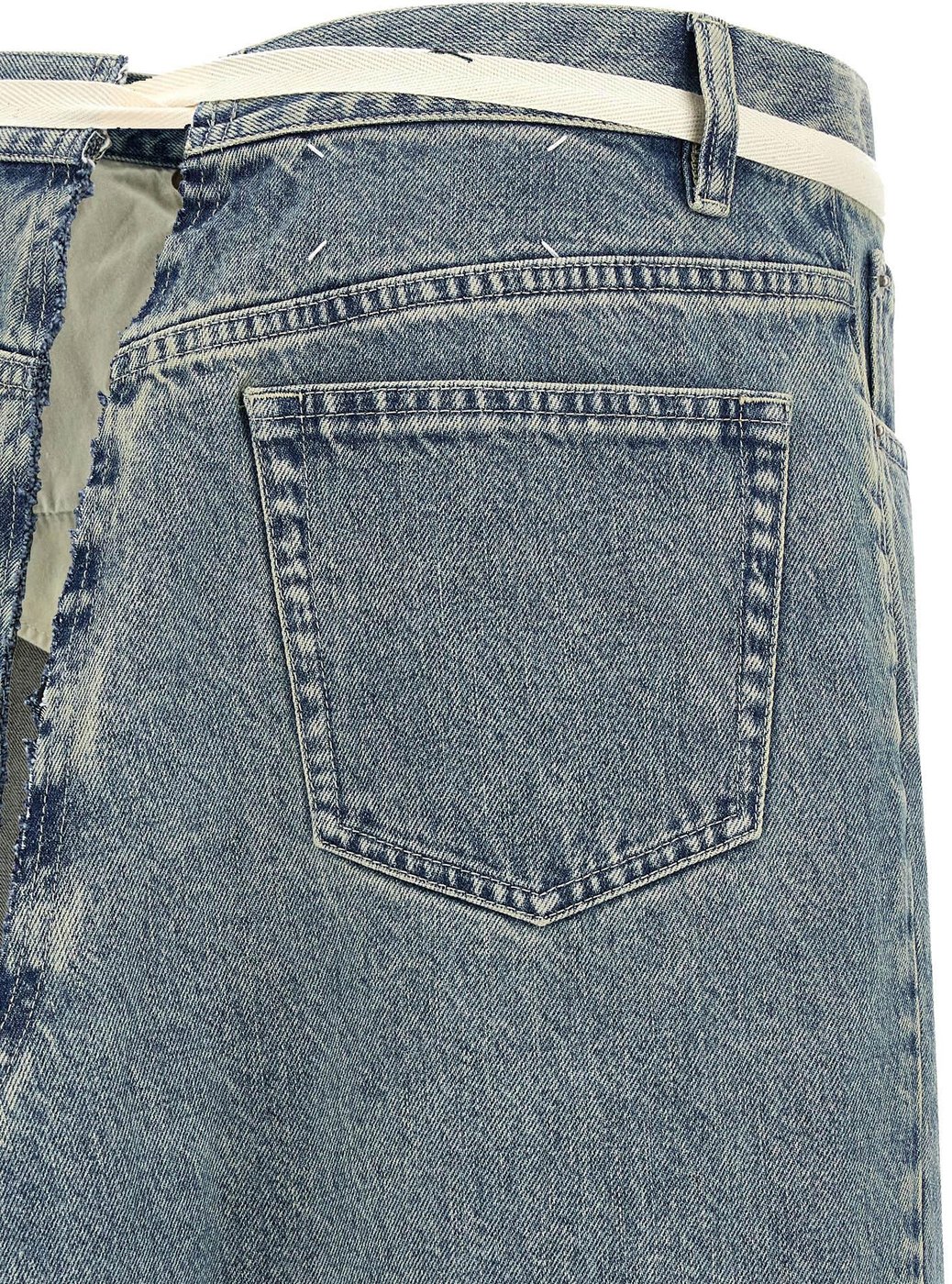 Maison Margiela Blue Cotton Mini Skirt