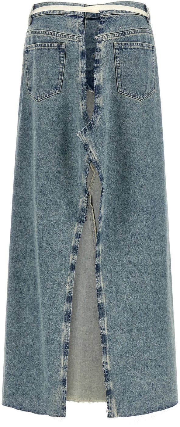 Maison Margiela Blue Cotton Mini Skirt