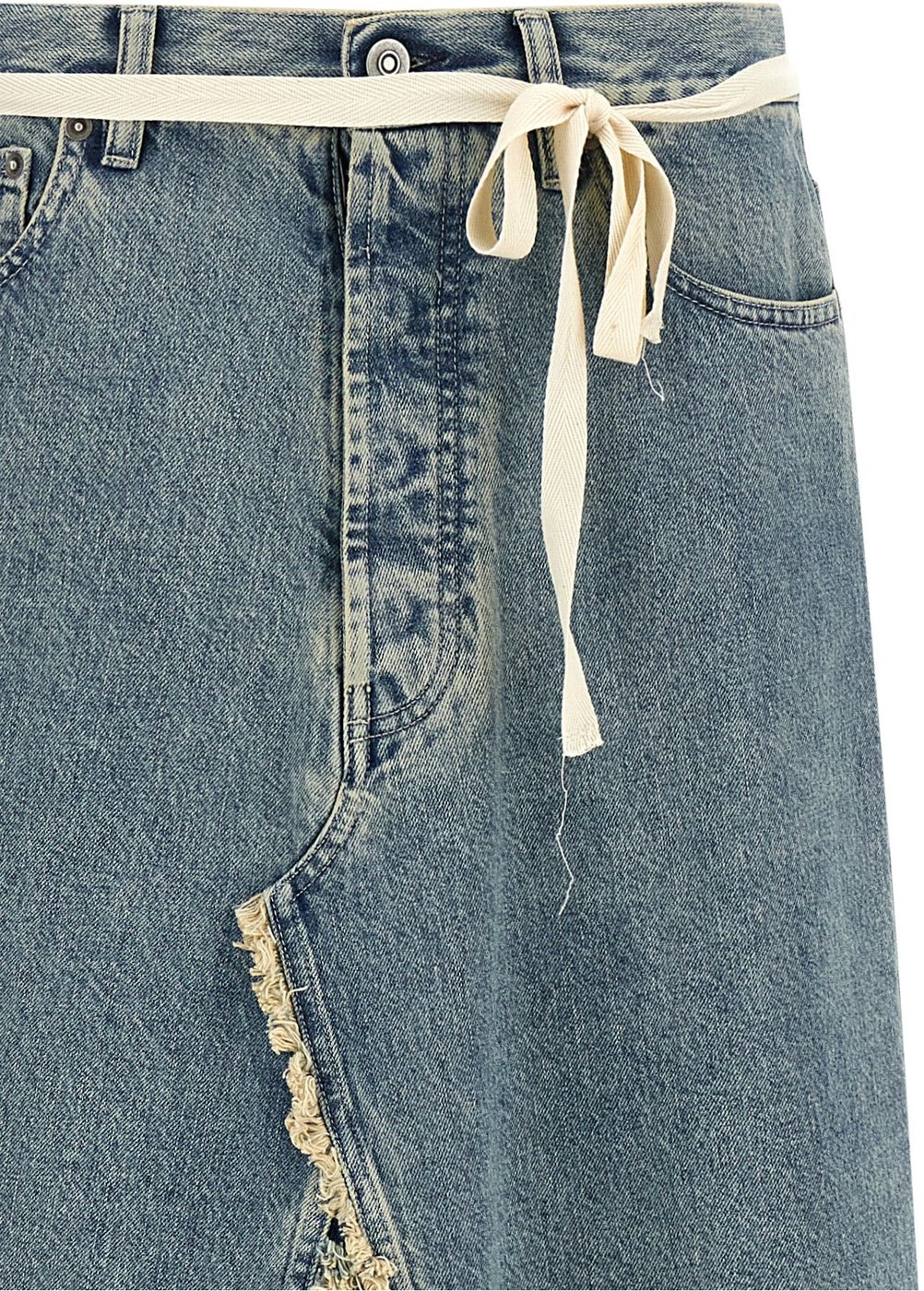 Maison Margiela Blue Cotton Mini Skirt