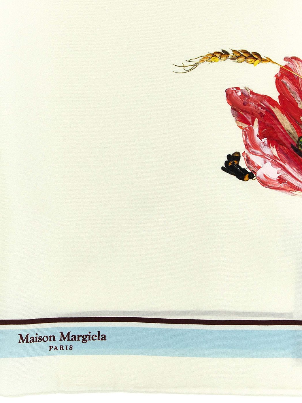Maison Margiela White Silk Scarf
