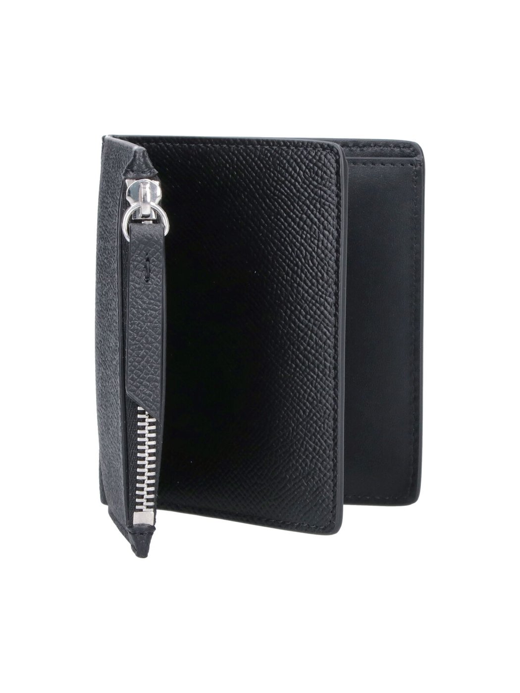 Black Four Stitches Leather Wallet