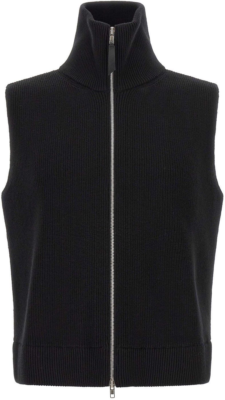 Maison Margiela Black Wool Sleeveles Sweater