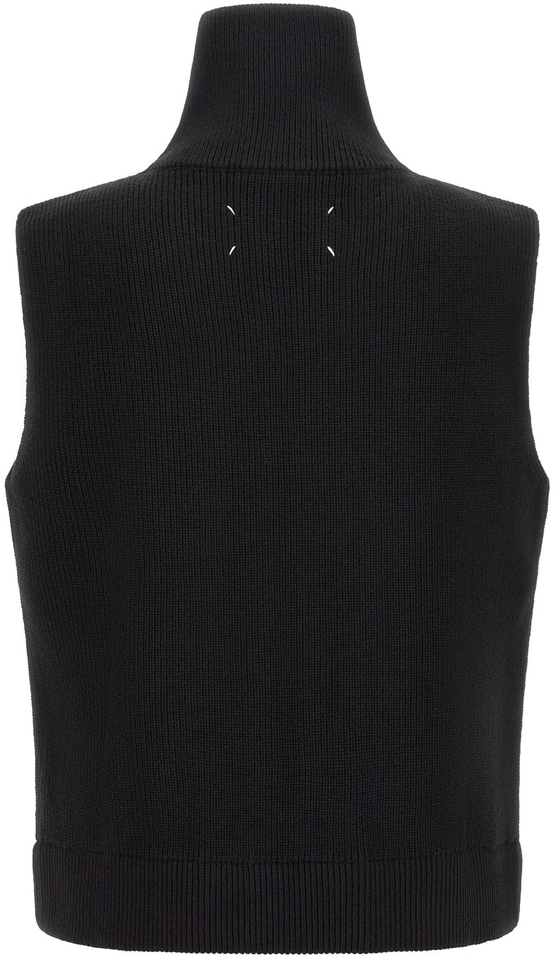 Maison Margiela Black Wool Sleeveles Sweater