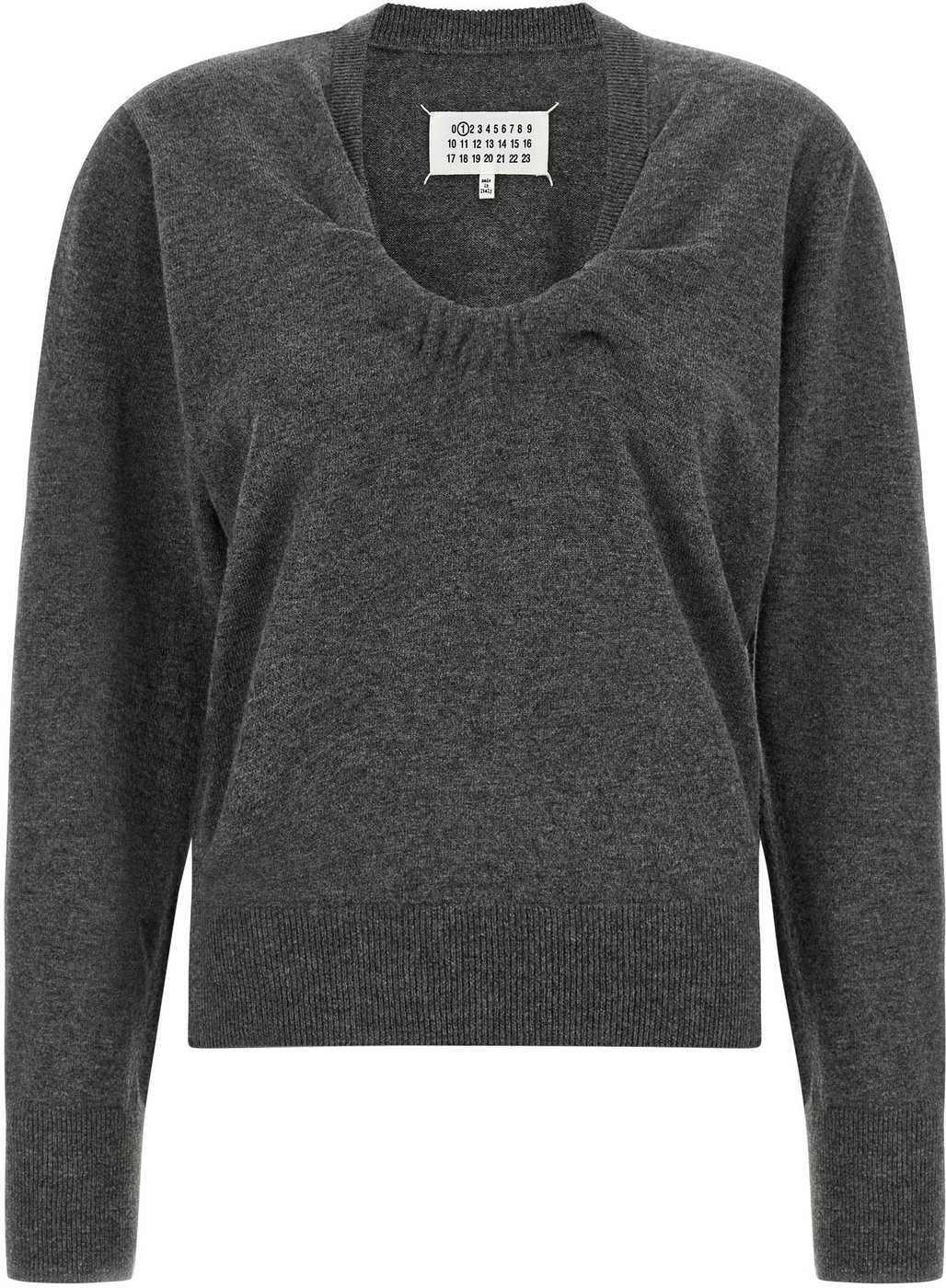 Maison Margiela Gray Virgin Wool Cardigan