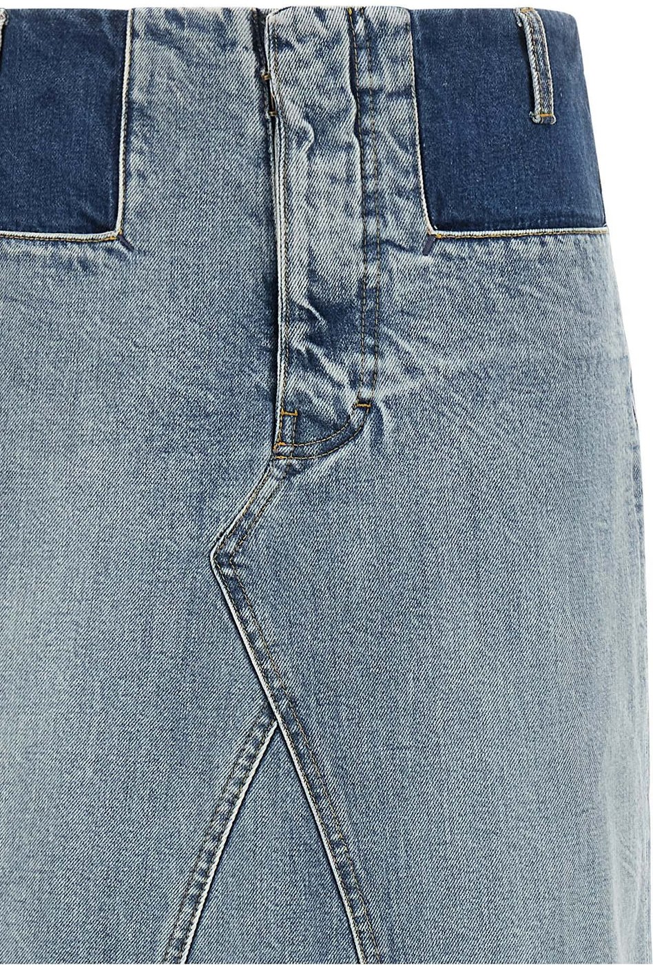 Maison Margiela Blue Cotton Mini Skirt