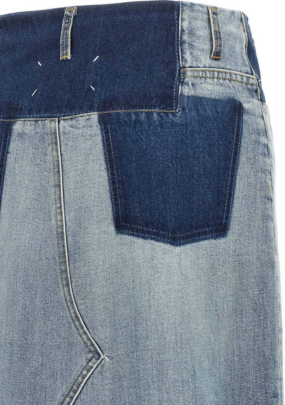Maison Margiela Blue Cotton Mini Skirt