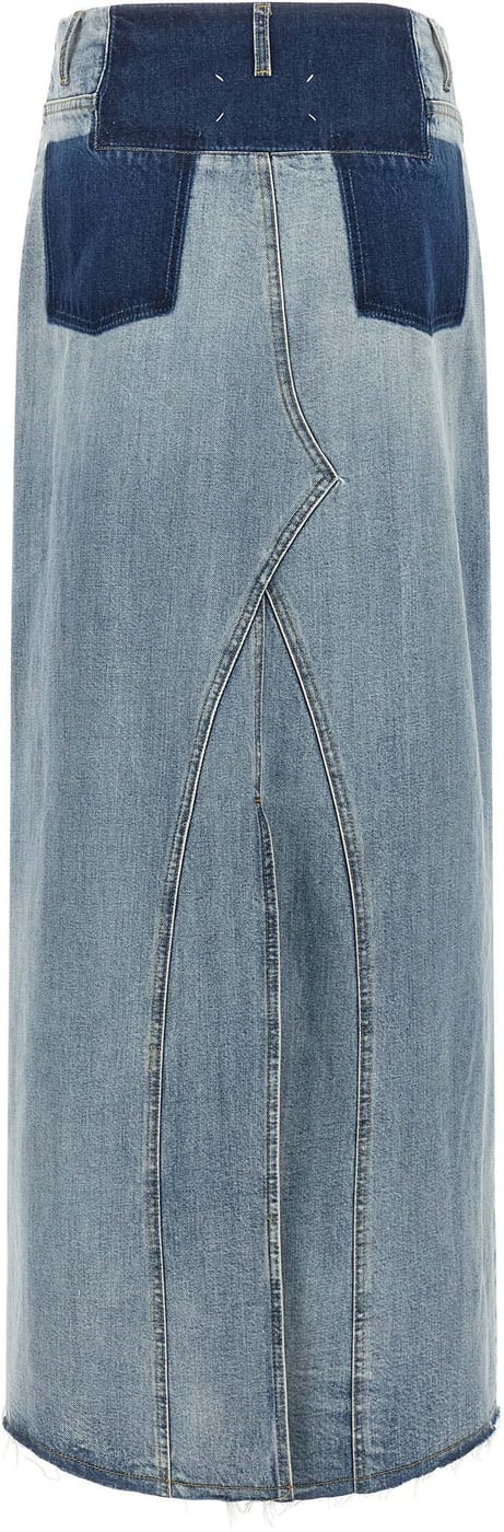 Maison Margiela Blue Cotton Mini Skirt