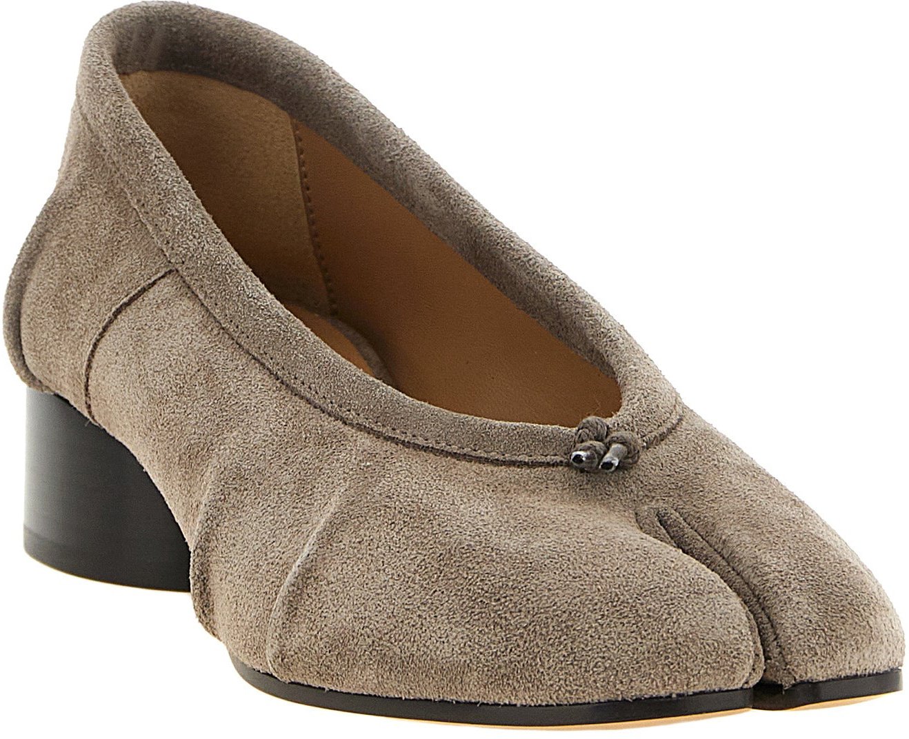 Maison Margiela Gray Calfskin Mid Heel Pumps