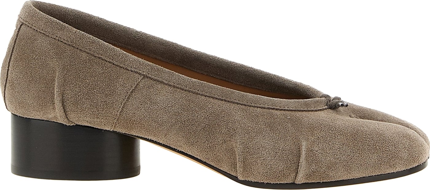 Maison Margiela Gray Calfskin Mid Heel Pumps