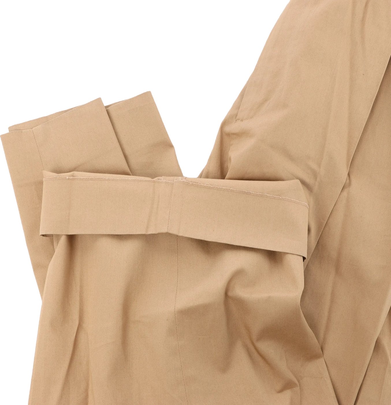 Maison Margiela Pleated Cotton Gabardine Straight Leg Pants in Beige, Size 40 IT