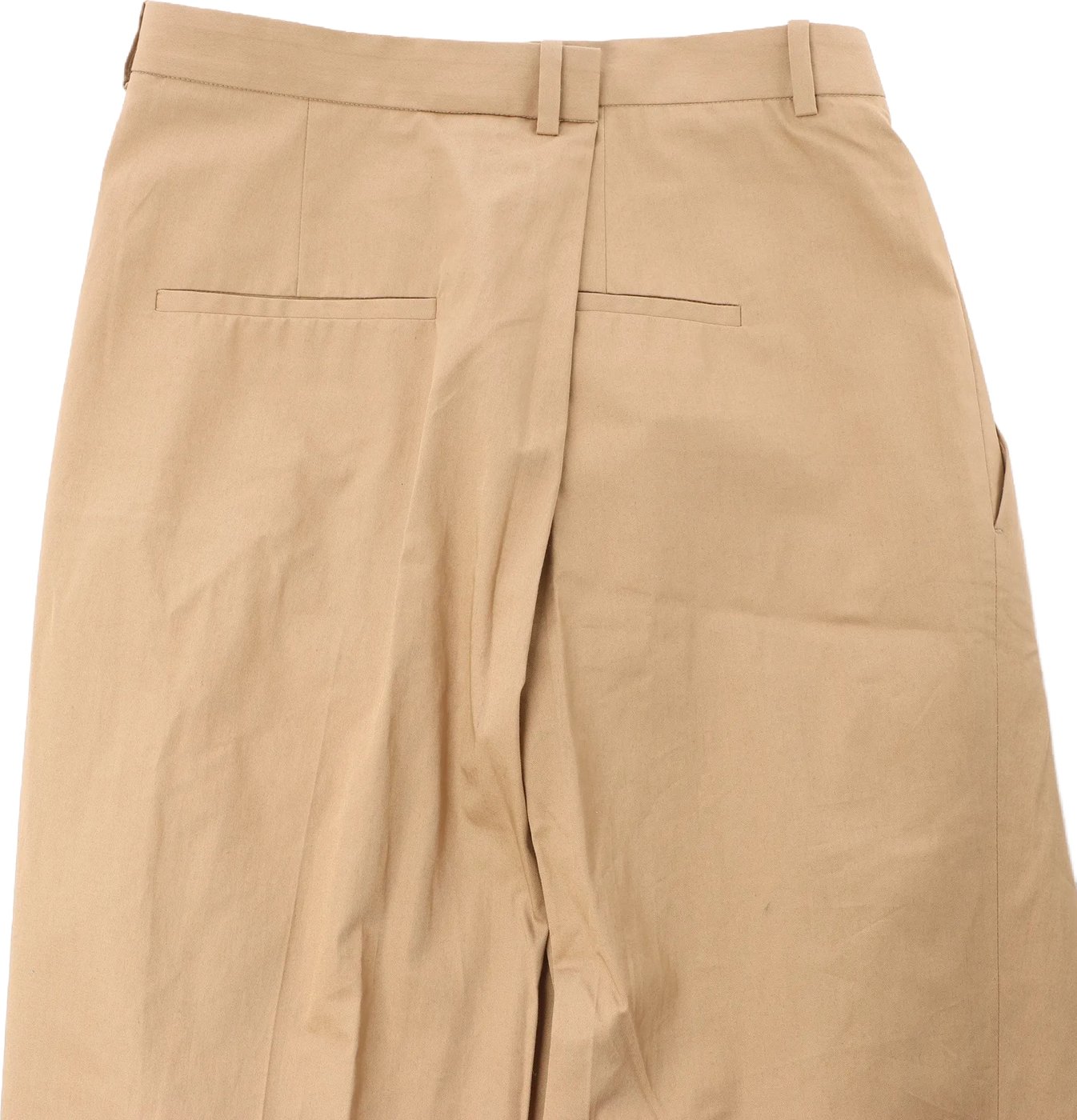 Maison Margiela Pleated Cotton Gabardine Straight Leg Pants in Beige, Size 40 IT