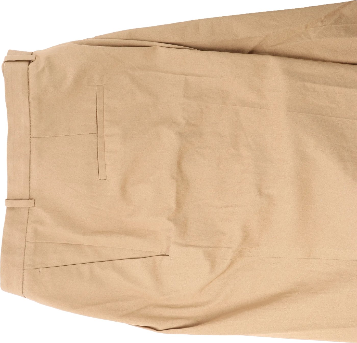 Maison Margiela Pleated Cotton Gabardine Straight Leg Pants in Beige, Size 40 IT