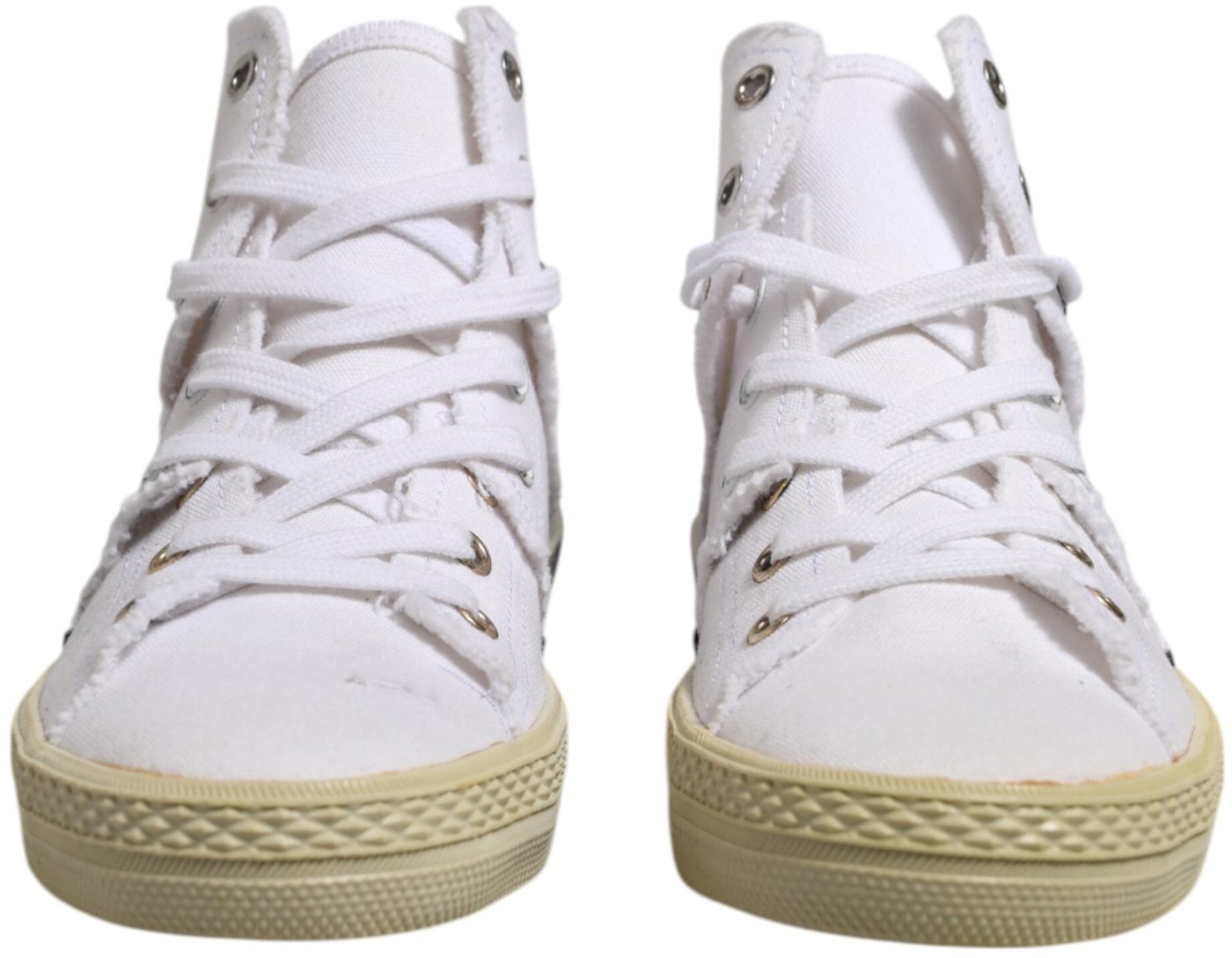Maison Margiela White Lace Up Mid Top Women Sneakers Shoes