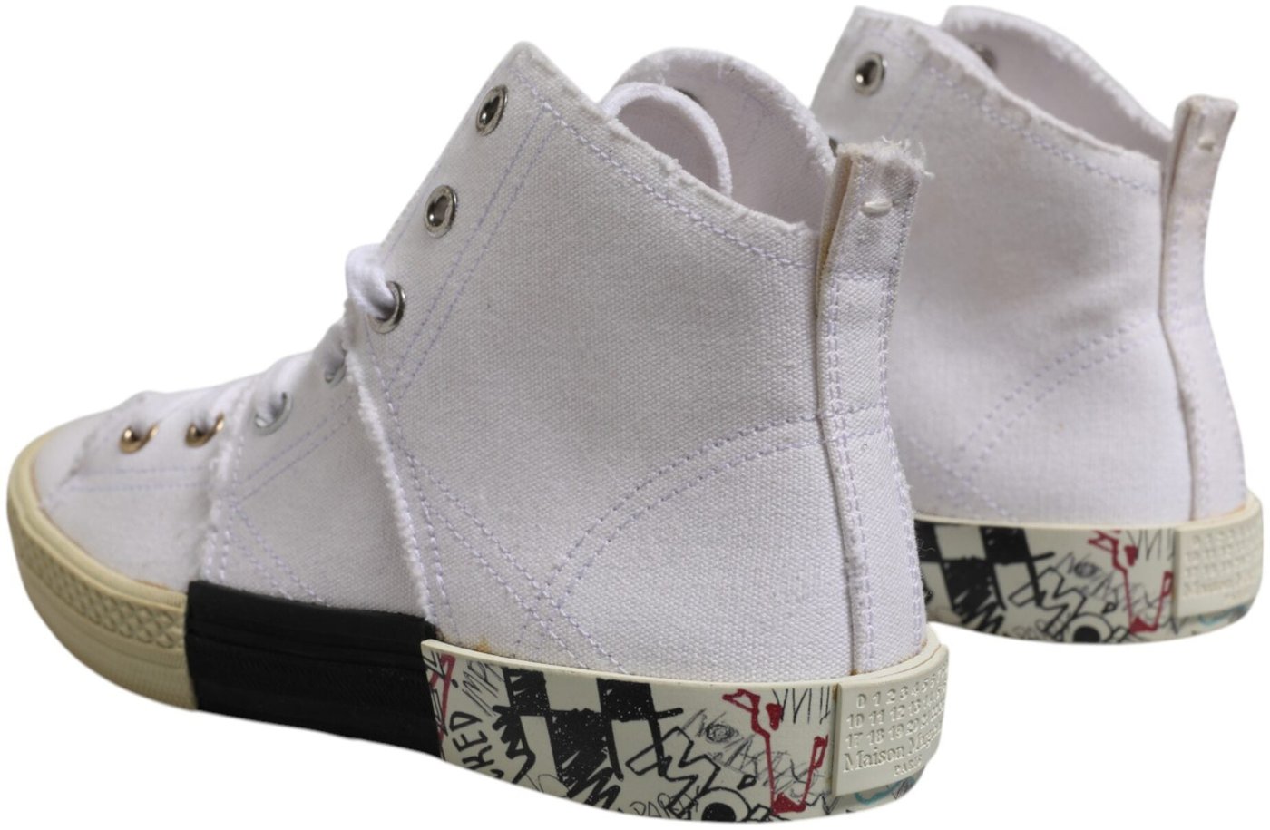 Maison Margiela White Lace Up Mid Top Women Sneakers Shoes